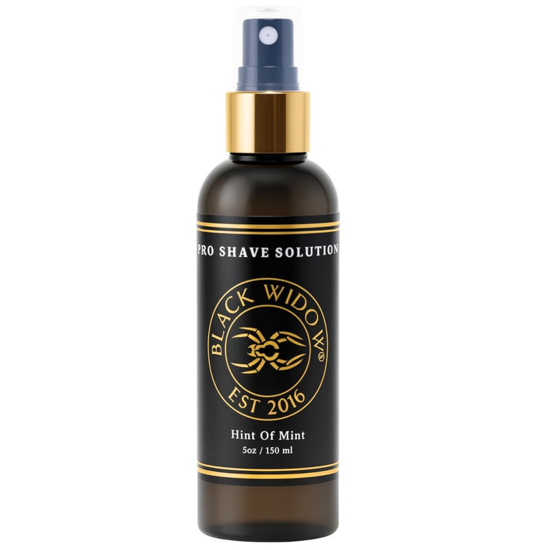 Black Widow Pro Shave Solution â€“ No-Mess Shave Spray Lotion with Hint of Mint, Hydrating Slick Shaving Lotion for Men & Women, Reduces Razor Burn & Skin Irritation for Smooth, Comfortable Shaves - Image 1