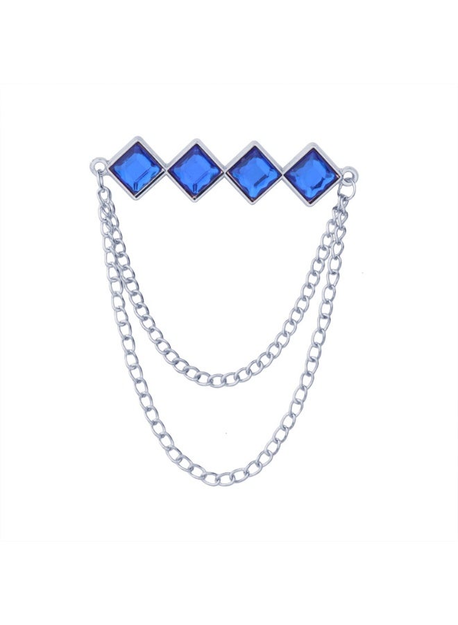 Versatile Temperament Personality Gemstone Tassel Chain Suit Brooch