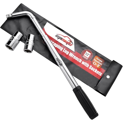 EPAuto Telescoping Lug Wrench, Wheel Wrench with CR-V Sockets (17/19, 21/22mm) - Image 1