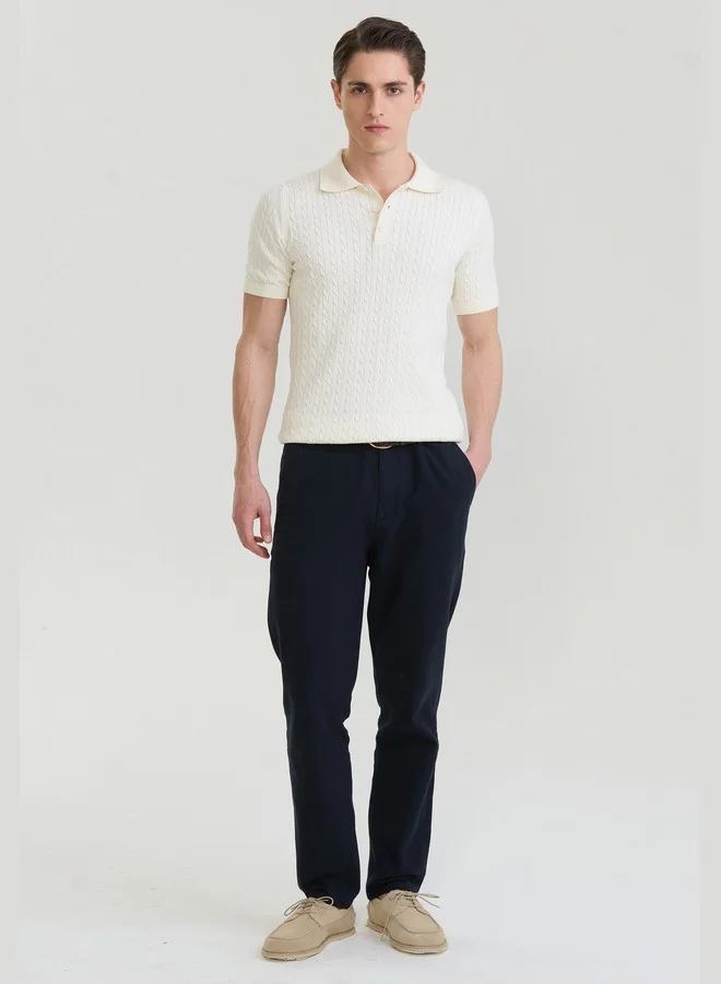 FELIX HARDY Ecru Men's 100% Cotton Knit Polo Shirt Short Sleeve for Men | Best Price UAE