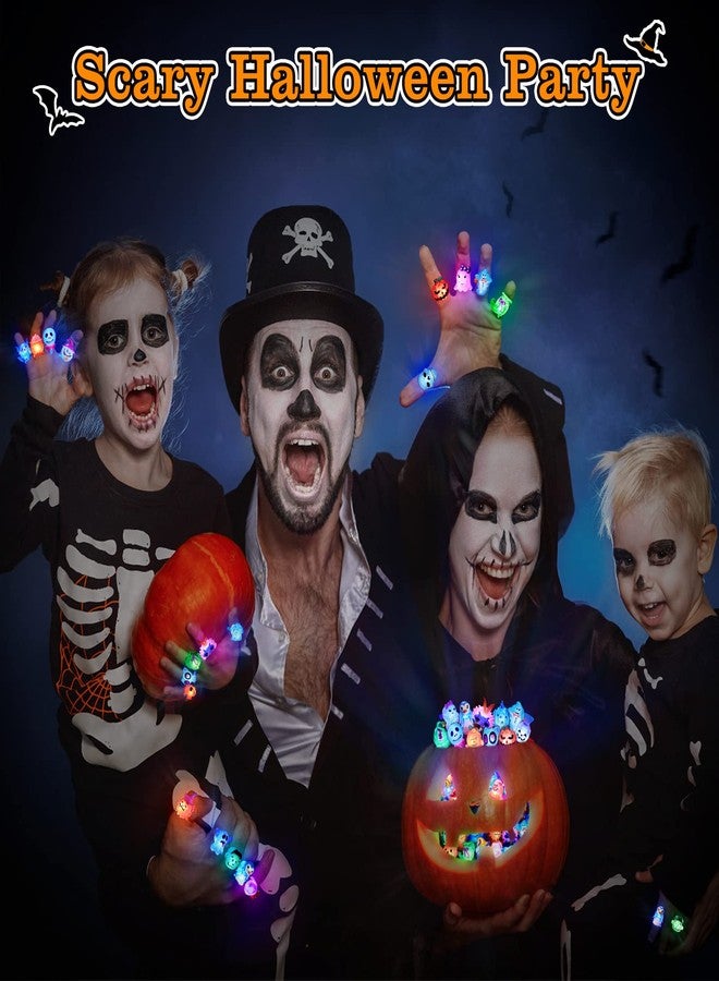 NPET 50Pcs Halloween LED Light Up Rings, Non Candy Halloween Trick or Treats 3D Rings Toy For Kids Adults Flashing Glow Party Favor Ring Toy Gifts For Kids Goodie Bag Stuffers - Image 4