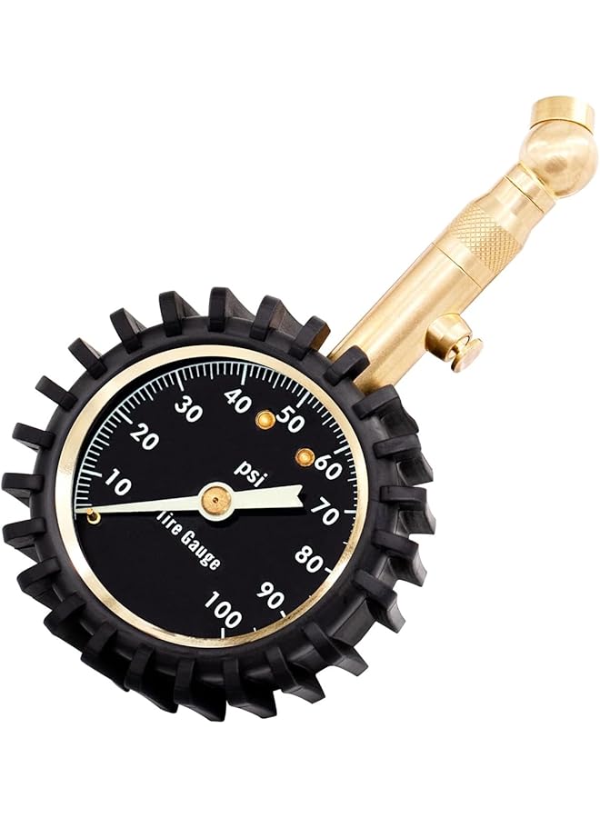 Excefore Heavy Duty Tire Pressure Gauge (0-100 Psi) - Accurate, Large 2 Inch Dial For Easy Reading, Versatile Low-High Air Gauge For Rv, Camper, Bicycles, Motorcycles, Cars, Trucks - Image 1