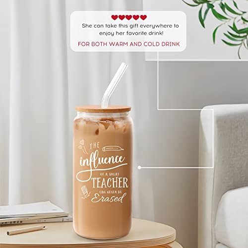 Frerdui Teacher Appreciation Gifts, Teacher Gifts for Women, Best Teachers Gift, Thank You Teachers Birthday Gift Ideas, Back to School, 18 OZ Glass Cup (#1) - Image 4
