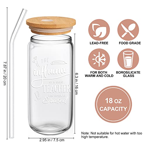 Frerdui Teacher Appreciation Gifts, Teacher Gifts for Women, Best Teachers Gift, Thank You Teachers Birthday Gift Ideas, Back to School, 18 OZ Glass Cup (#1) - Image 2