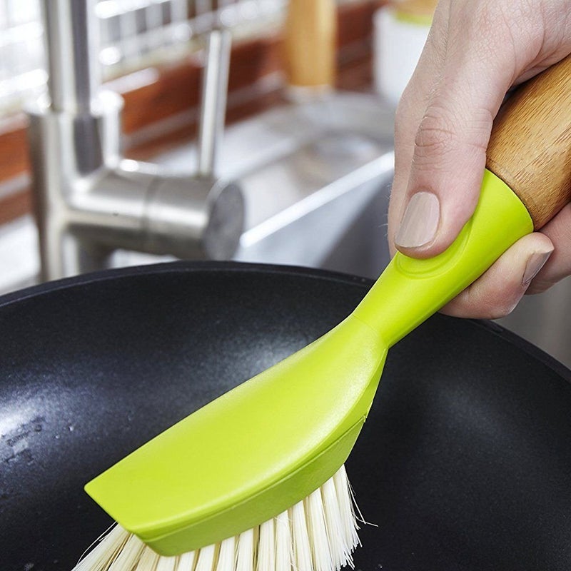 Full Circle Suds Up, Soap Dispensing Dish Brush, Tough Plant-Fiber Bristles & Sustainable Bamboo Handle, Safe for Nonstick - Image 5