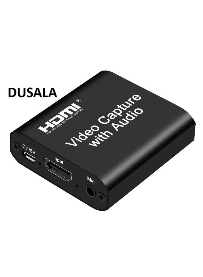 DUSALA Video Capture Card 4K HDMI Video Capture Device with Loop Out Full HD 1080P Game Capture Video Recorder for Live Streaming Broadcasting or Video Conference - Image 1