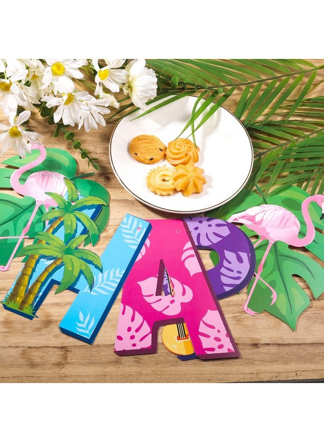 SAVITA Hawaiian Birthday Party Decorations, Abundant Hawaiian Luau Birthday Party Supplies Including Banner Hawaiian Themed Cupcake Toppers Latex Balloons for Tropical Themed Parties Summer Beach - Image 3