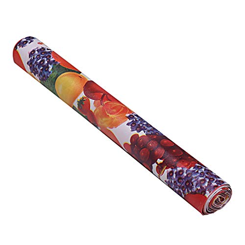 Kuber Industries Kitchen Drawer/Cabinet Shelf Mat|Friut & Flower Print with PVC Material|Adjustable Size 10 Mtr Roll (Cream)-CTKTC013554, Polyvinyl Chloride - Image 3