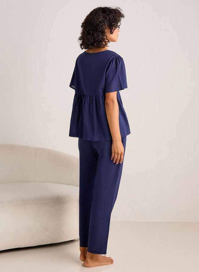 Splash FAV Pyjama Set Button-Down Top and Pants Cotton - Image 4
