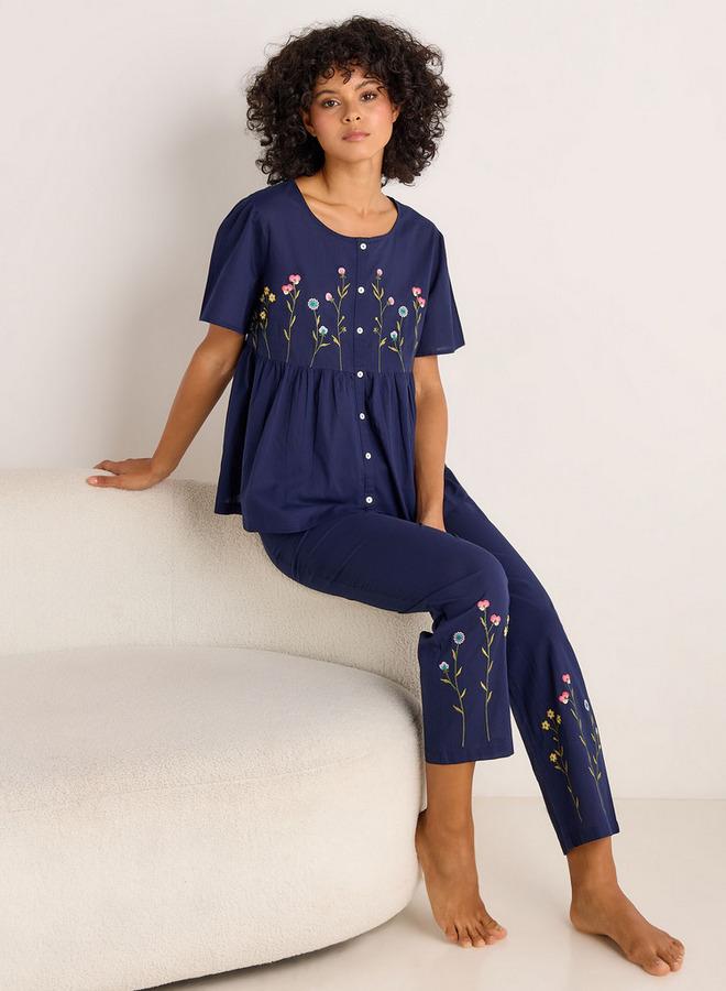 Splash FAV Pyjama Set Button-Down Top and Pants Cotton - Image 1