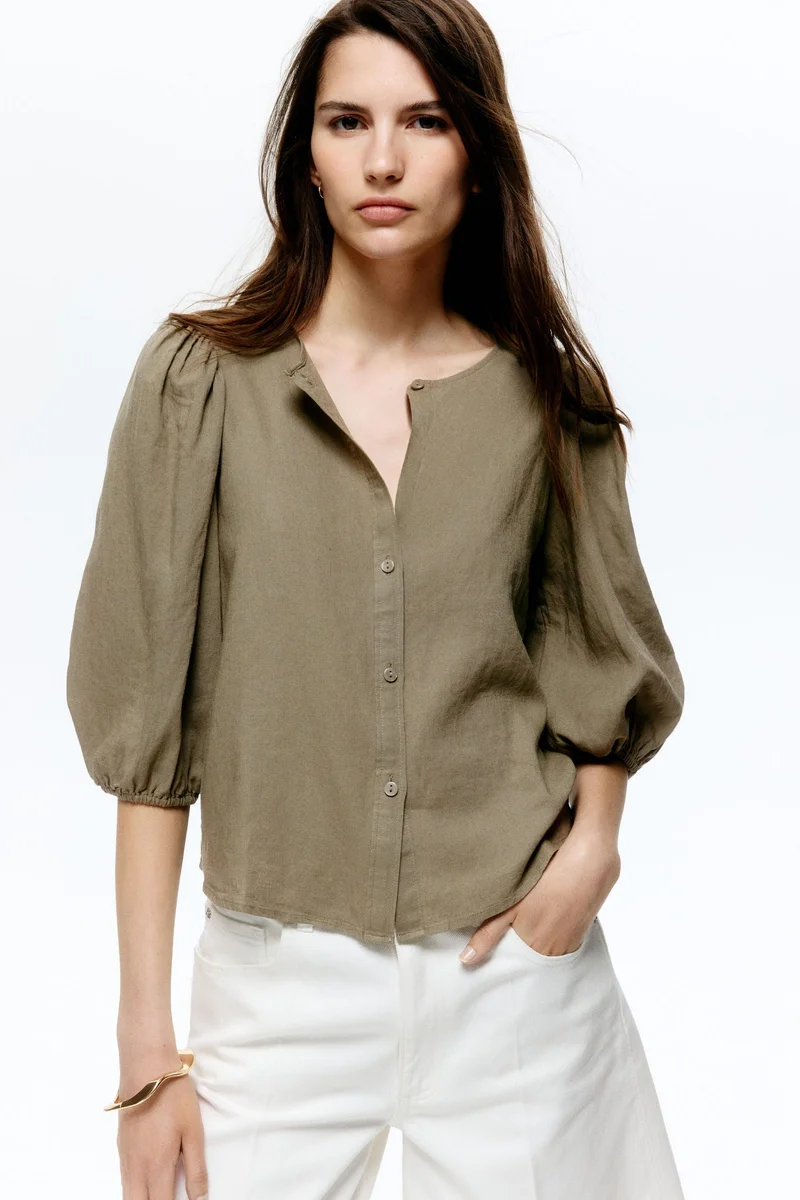 H&M Linen-blend blouse