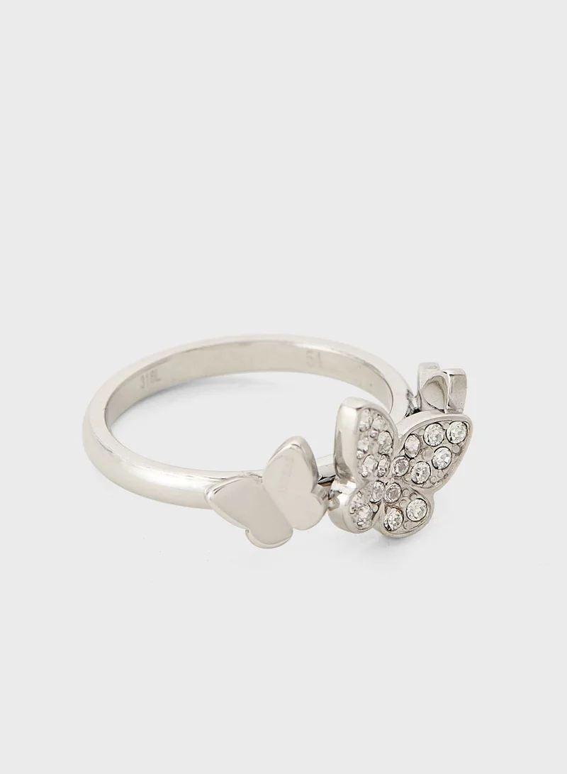GUESS Butterfly Crystals Ring