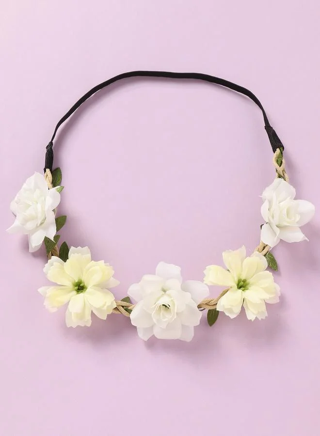 Take Two White Floral Hair Tie