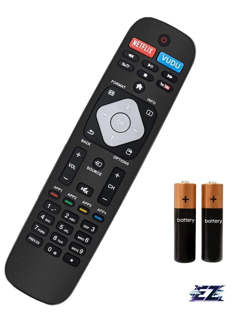 PopZa NH500UP Universal Remote Control Replacement for Philips Smart TVs – Compatible with Models 50PFL5903/F7, 55PFL5602/F7A, 55PFL5603/F7, 55PFL5703/F7, 55PFL5903/F7, 65PFL5602/F7C, 65PFL5703/F7, 65PFL5903/F7, 75PFL5603/F7 – Battery Included - Image 1
