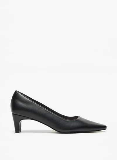 Celeste Women's Solid Pointed Toe Pumps with Block Heels