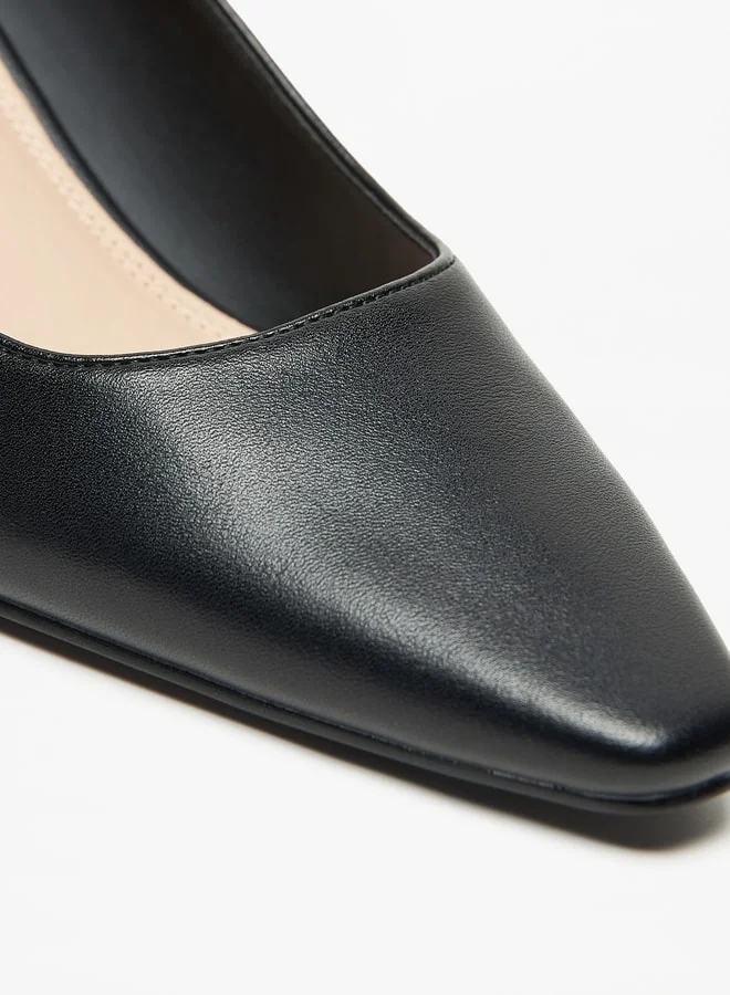 سيليست Women's Solid Pointed Toe Pumps with Block Heels