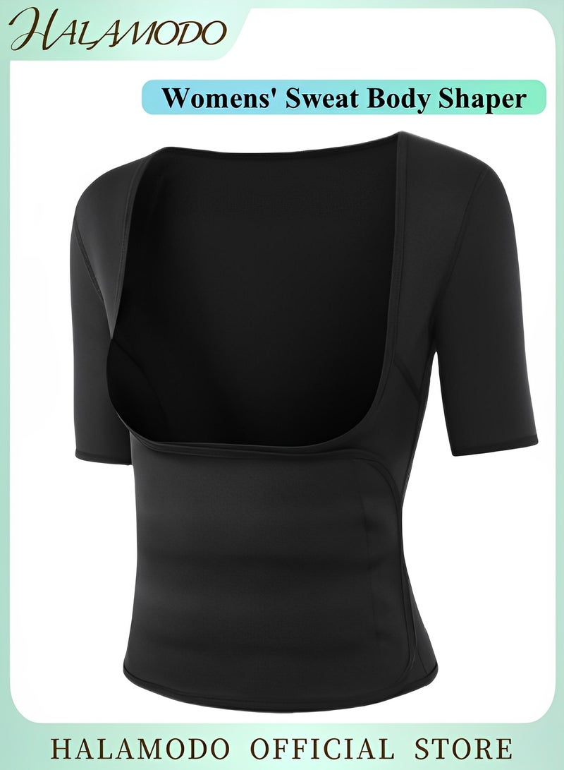 HALAMODO Womens' Sauna Suit Workout Sweat Body Shaper Premium Workout Tank Top Slimming Polymer Sauna Vest Waist Trainer Tank Tops Workout  - Image 1