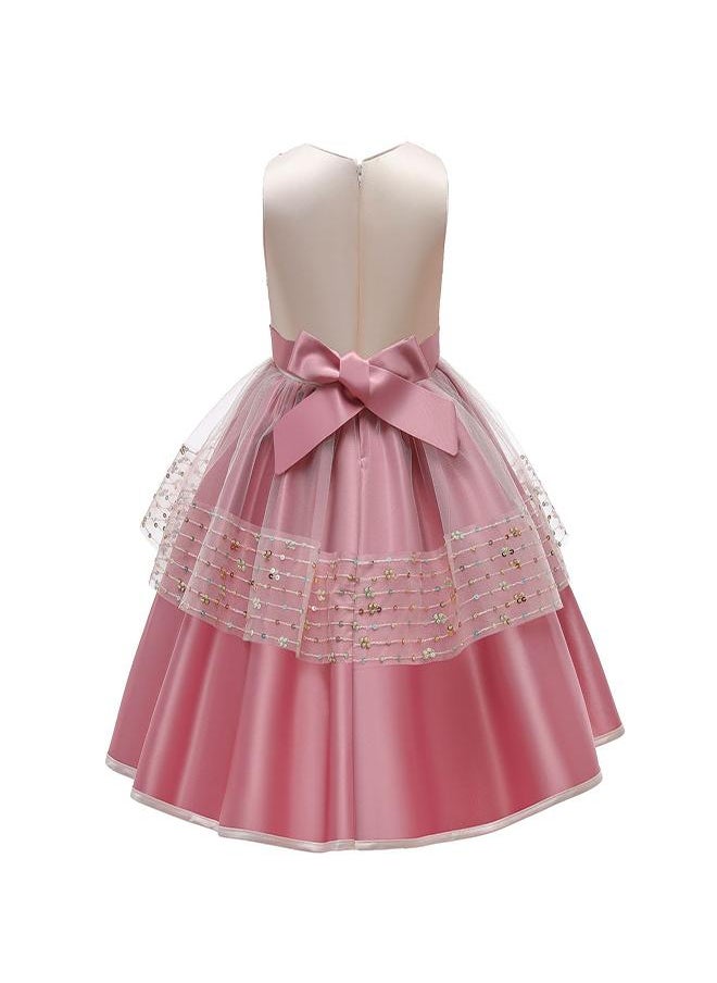 babyqlo Pink and Gold Sequin Party Dress for Girls  - Image 3