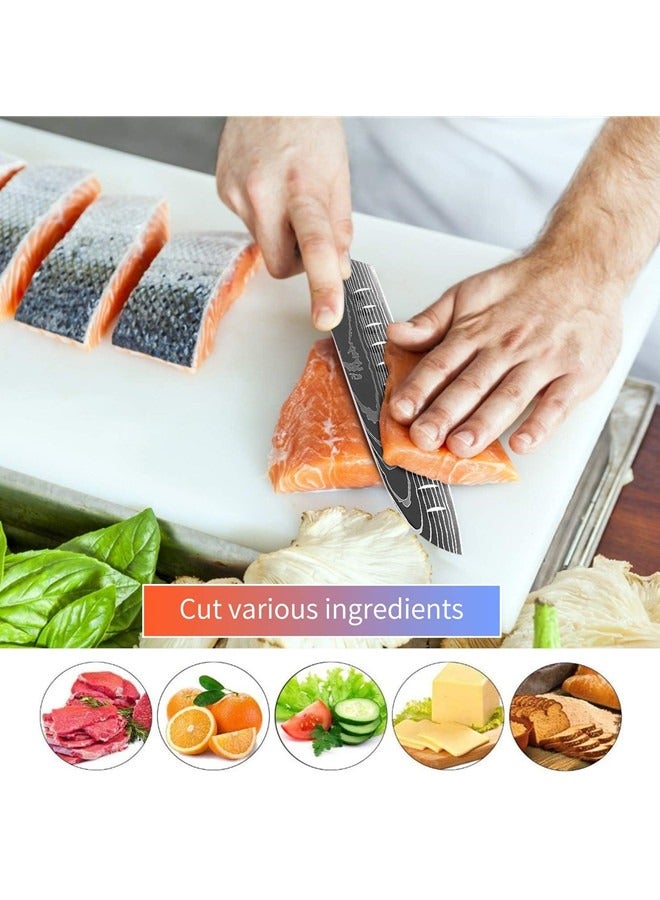 Osowake Santoku Knife 7 inch, Professional Kitchen Knives High Carbon Stainless Steel With Pakkawood Handle, Meat Vegetable Fruit Cutting for Home & Restaurant - Image 4