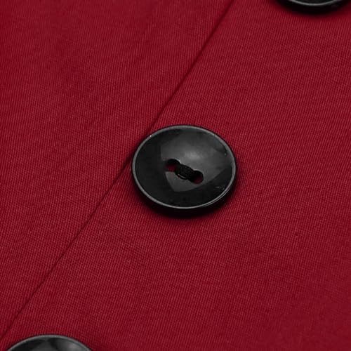KILLREAL Women's Vintage Polka Dot Print A-Line Sleeveless Cocktail Party Casual Dress Wine Red Large - Image 4