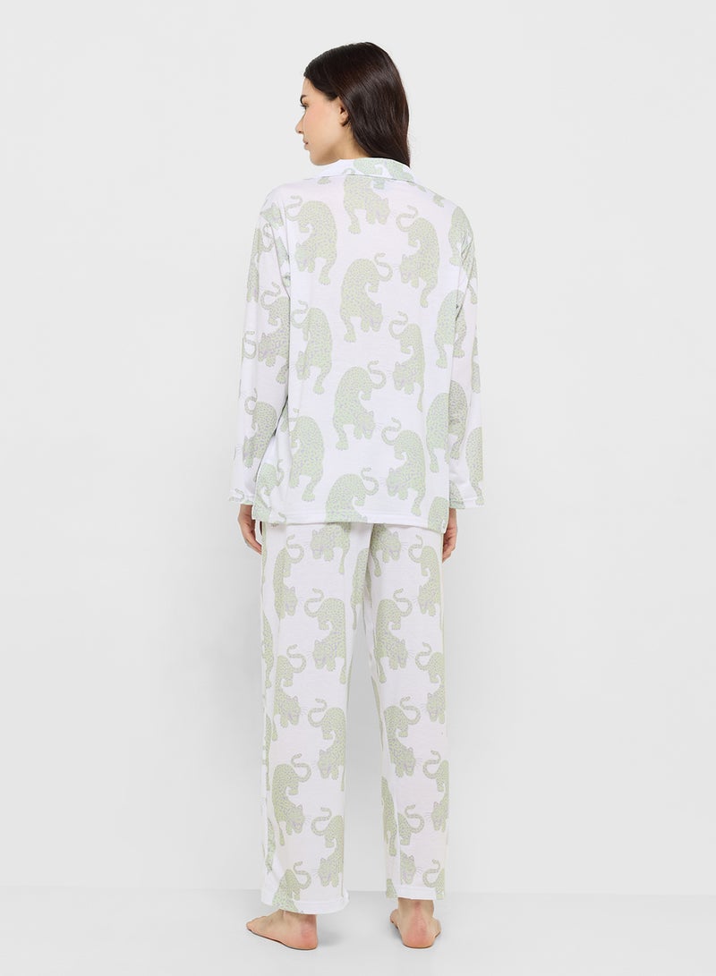 Ginger Cotton Button Up Shirt & Pyjama Set - Image 2
