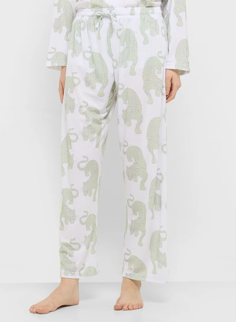 Ginger Cotton Button Up Shirt & Pyjama Set