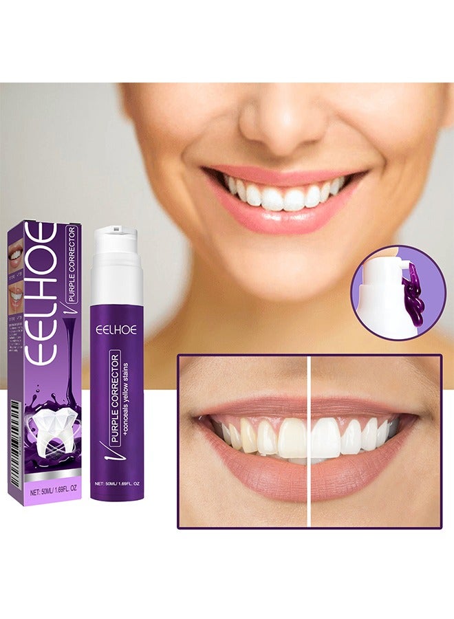 EELHOE Purple Corrector - V34 Colour Corrector, Tooth Stain Concealer, Teeth Whitening Booster, Purple Toothpaste, Colour Correcting, Tooth Colour Corrector - Image 5