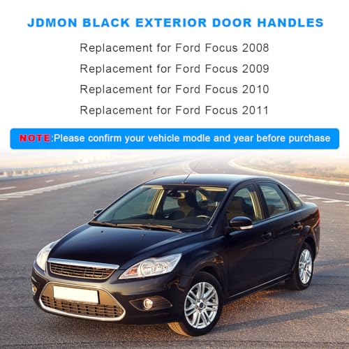 JDMON 4PCS Exterior Door Handles Replacement for Ford Focus 2008 2009 2010 2011 Front Rear Driver Passenger Outside Outer Handle Set Replacement for 8S4Z5422404AA 8S4Z54218A14AA 8S4Z5422088AA - Image 3