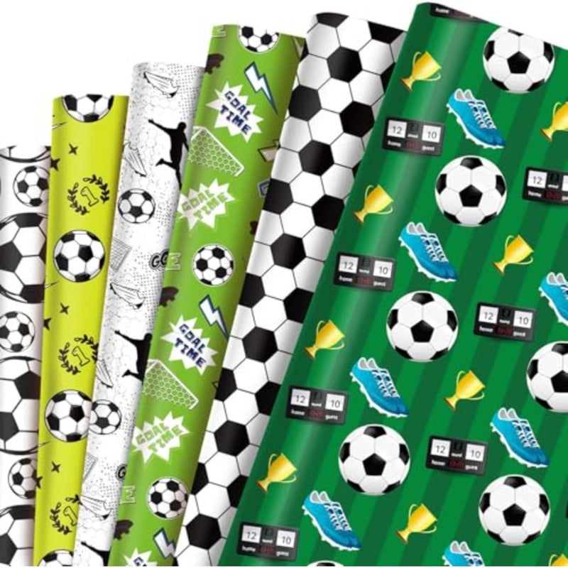 12 Sheets Themed Wrapping Paper: Decorative Gift Wrap Cardstock - 6 Styles 19.7'' x 27.6'' - Ideal for for Baby Shower, Holiday Gifts, Scrapbooking, DIY Crafts and Party Supplies - Image 1