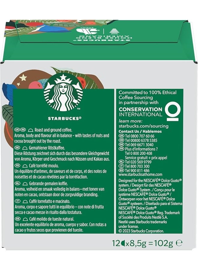 Starbucks Nescafe Dolce Gusto Americano House Blend 12 Capsules 102g - Image 2