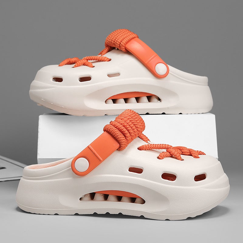 [] Niche Non-Slip Cave Shoes Men'S Summer Distinctive Outfit Diy Shoelace Toe Beach Shoes - Image 5