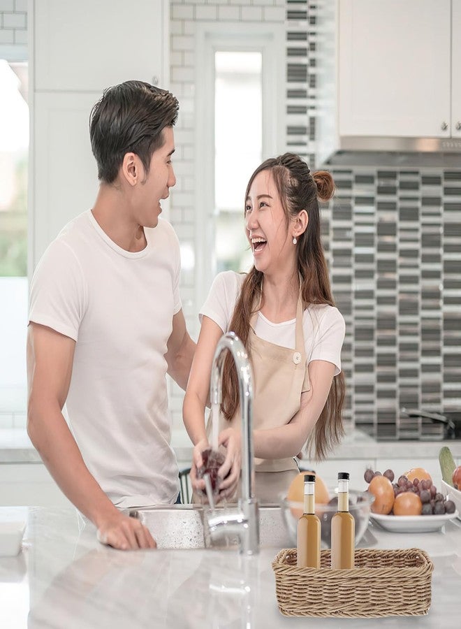 هيموتون سلة تخزين منسوجة من هيموتون، 9.64 × 3.14 × 2.36 بوصة، منظم مكتب متعدد الأغراض لأدوات المطبخ، برطمانات التوابل، والأغراض المتنوعة، وطاولة الطعام المنزلية، وخزانة المؤن. - Image 3
