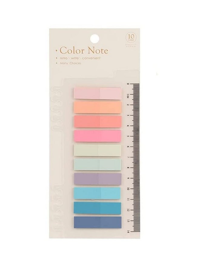 Droposale 200 Pcs Sticky Tabs Index Tabs Book Tabs Transparent Sticky Notes Writable and Multifunctional Tabs with Ruler Reminder Tabs for Page Markers or Book Reading Notes Sorting Files (Multicolour)  - Image 1