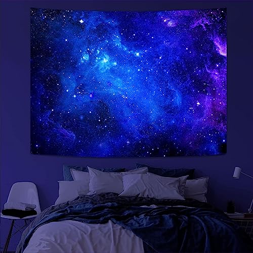 Faxdong Galaxy Universe Space Tapestry, Blacklight Starry Night Sky Mysterious Nebula Stars Ceiling tapestries for Bedroom Backdrop Wall Decor 44×60 inch - Image 3