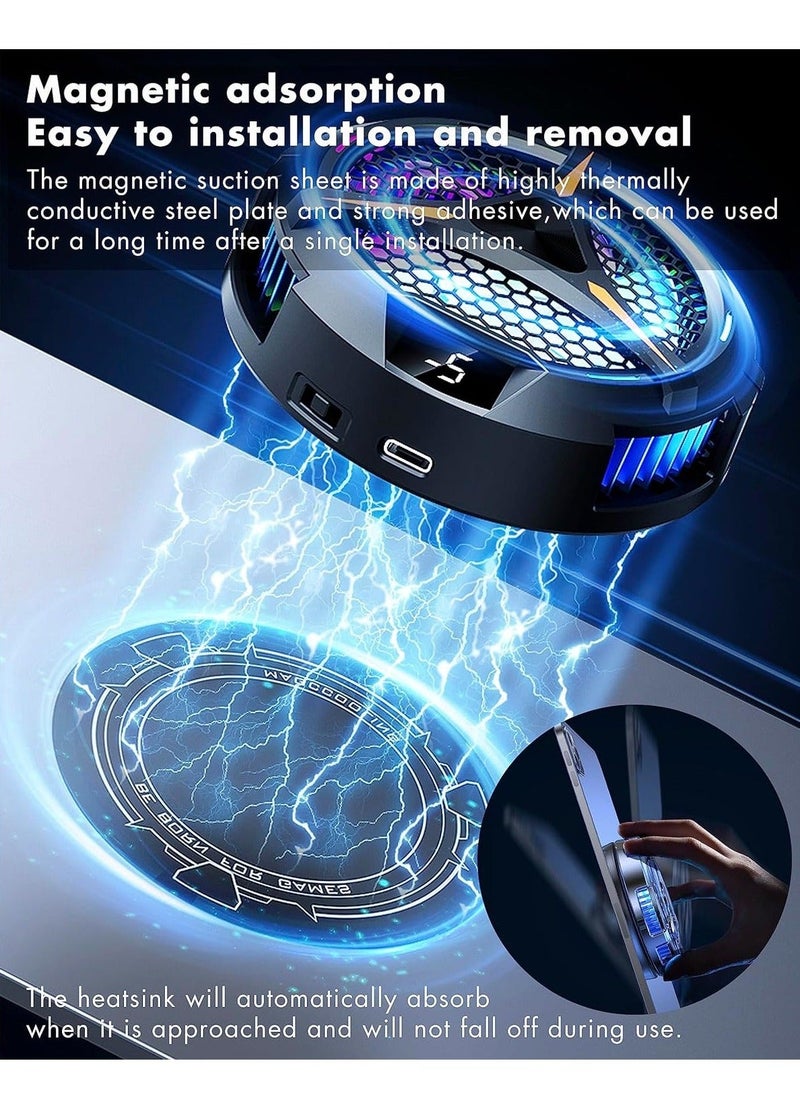 iPad Cooler,Magnetic Tablet Cooler for ipad/Surface pro/Samsung Tab,Compatible for Steam Deck,Universal Radiator with Temperature Display for Mobile Gaming,Tiktok Live Streaming - Image 5