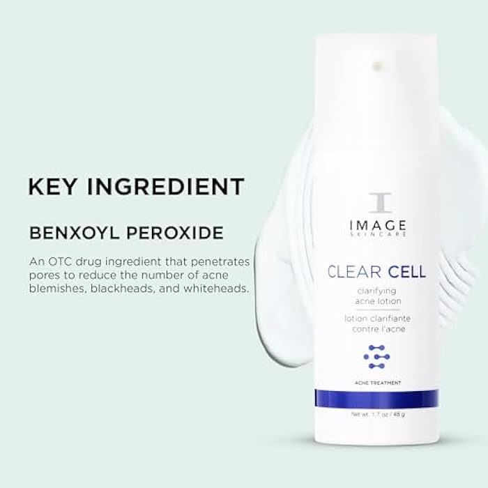 IMAGE SKINCARE IMAGE للعناية بالبشرة، لوشن CLEAR CELL لعلاج حب الشباب، مع بيروكسيد البنزيل، يعالج ويمنع عيوب حب الشباب، 1.7 أونصة - Image 4