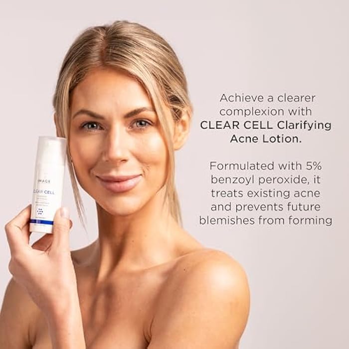 IMAGE SKINCARE IMAGE للعناية بالبشرة، لوشن CLEAR CELL لعلاج حب الشباب، مع بيروكسيد البنزيل، يعالج ويمنع عيوب حب الشباب، 1.7 أونصة - Image 3