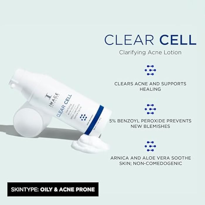 IMAGE SKINCARE IMAGE للعناية بالبشرة، لوشن CLEAR CELL لعلاج حب الشباب، مع بيروكسيد البنزيل، يعالج ويمنع عيوب حب الشباب، 1.7 أونصة - Image 2
