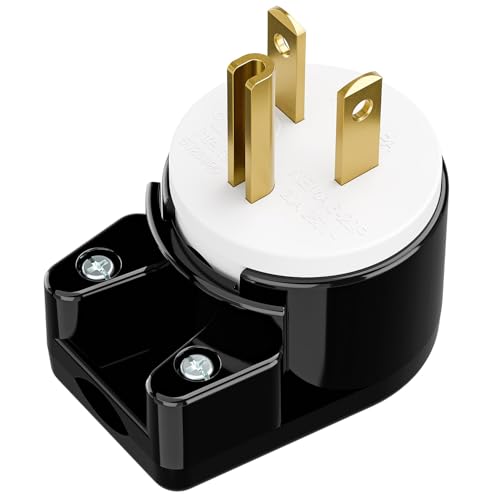 acbroad USA 3-Prong Male AC Plug, Right Angle ETL Nema 6-20P 3 Pole DIY Rewirable , 20A 250V USA 3Pin AC Connector, 12 Direction Rotatable Plug - Image 1