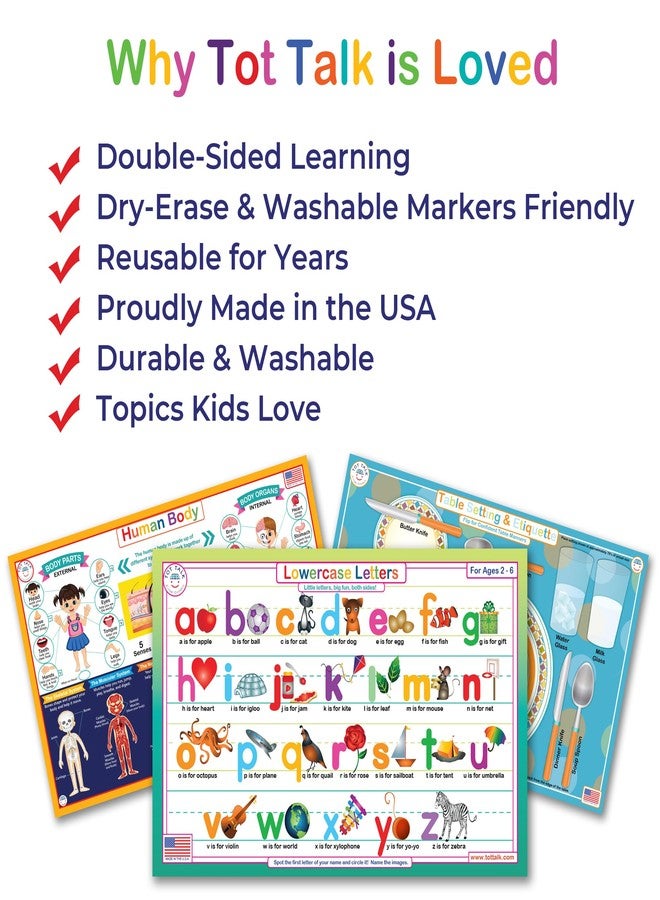 Tot Talk Horses and Riding Educational Placemat for Kids – Made in USA – Durable, Double-Sided, Placemat with Horse Breeds, Facts, Riding Styles & More – Waterproof, Wipeable, 17.5” x 11.5” - Image 3