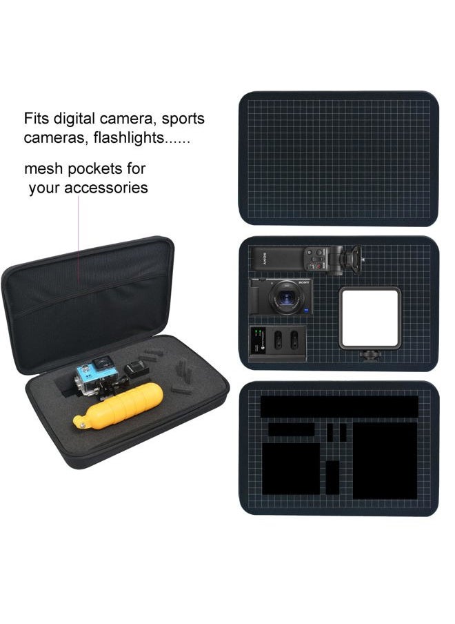 Ruittos - Large Carrying Case with Customizable Foam Protective Storage Case Compatible with GoPro 13/12, osmo Pocket 3, Action 5, insta360, LCD SD Cards Batteries Feiyu Gimbal Digital Sports Camera Case - Image 1