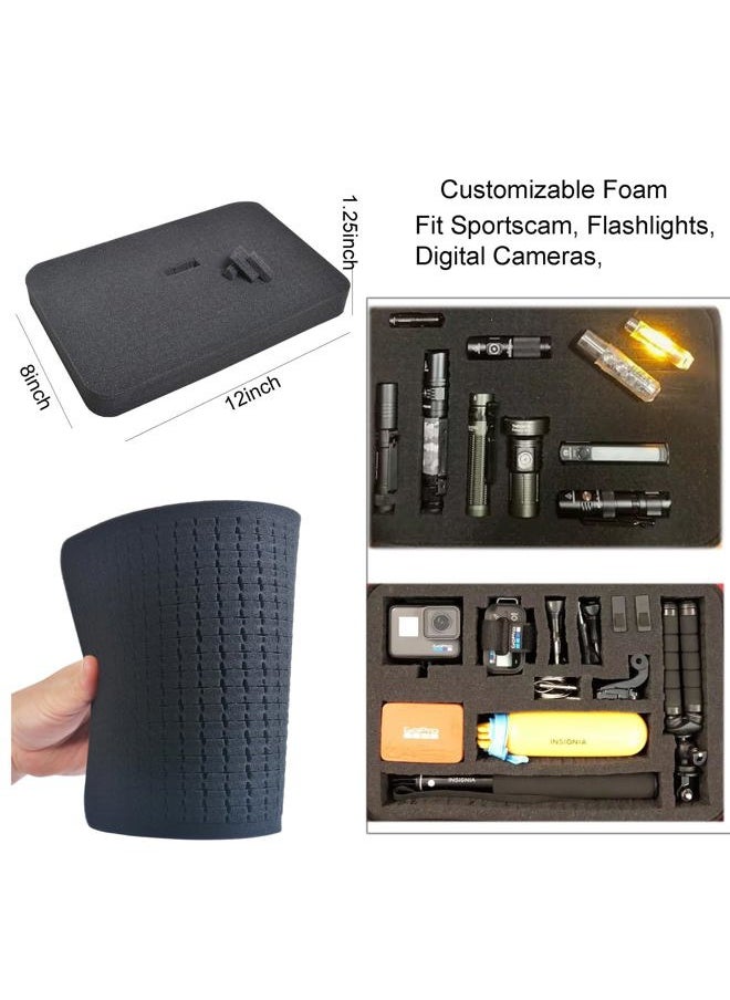 Ruittos - Large Carrying Case with Customizable Foam Protective Storage Case Compatible with GoPro 13/12, osmo Pocket 3, Action 5, insta360, LCD SD Cards Batteries Feiyu Gimbal Digital Sports Camera Case - Image 1