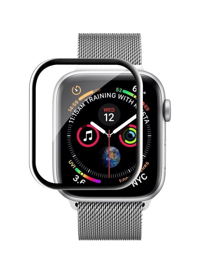 Perfii Curved Tempered Glass Screen Protector For Apple Watch Clear/Black - Image 1