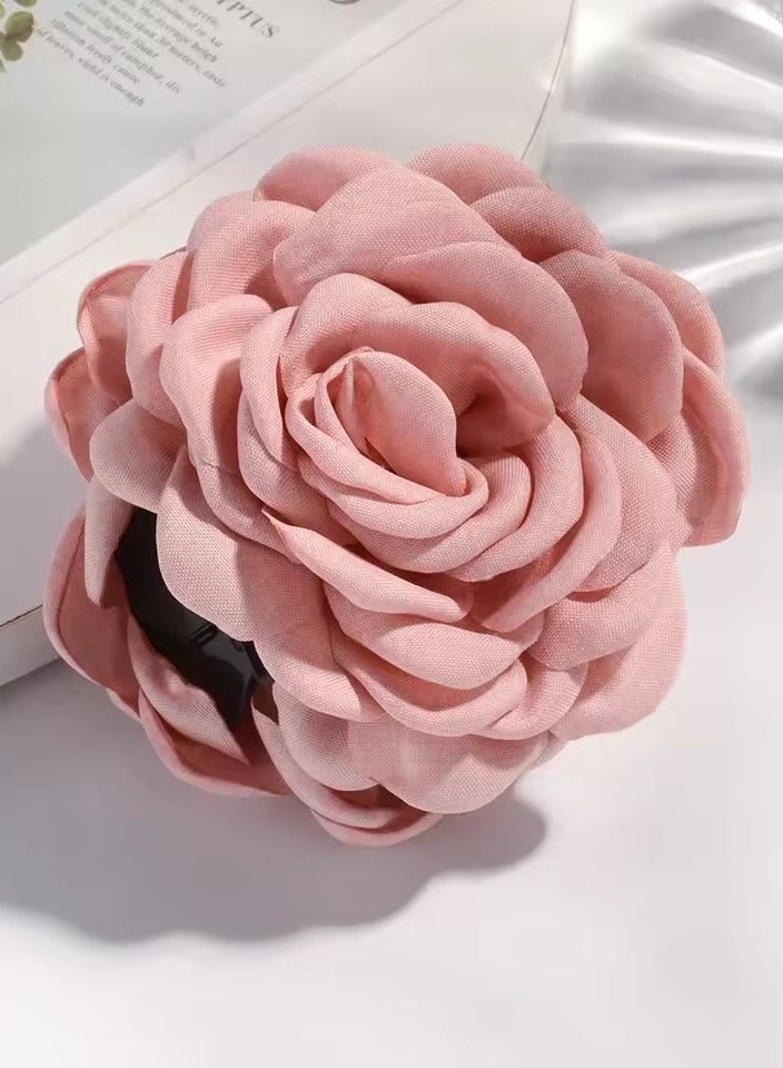 Goolsky Rose Flower Hair Claw Clips for Women, Medium Size, Cotton Fabric, Korean Hairpin, Shark Clip, Sweat Accessories, 16 Colors, - Image 1