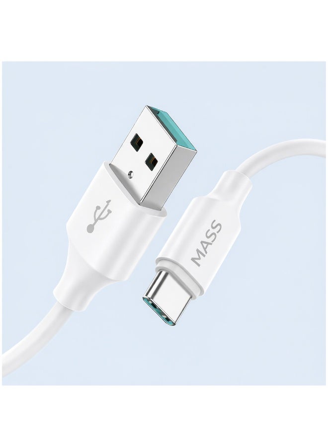Mass Fast Charge Cable, Data & Charge | Nylon Protective | USB-C, White, Model: MA-02 - 1 Year Local Warranty. - Image 4