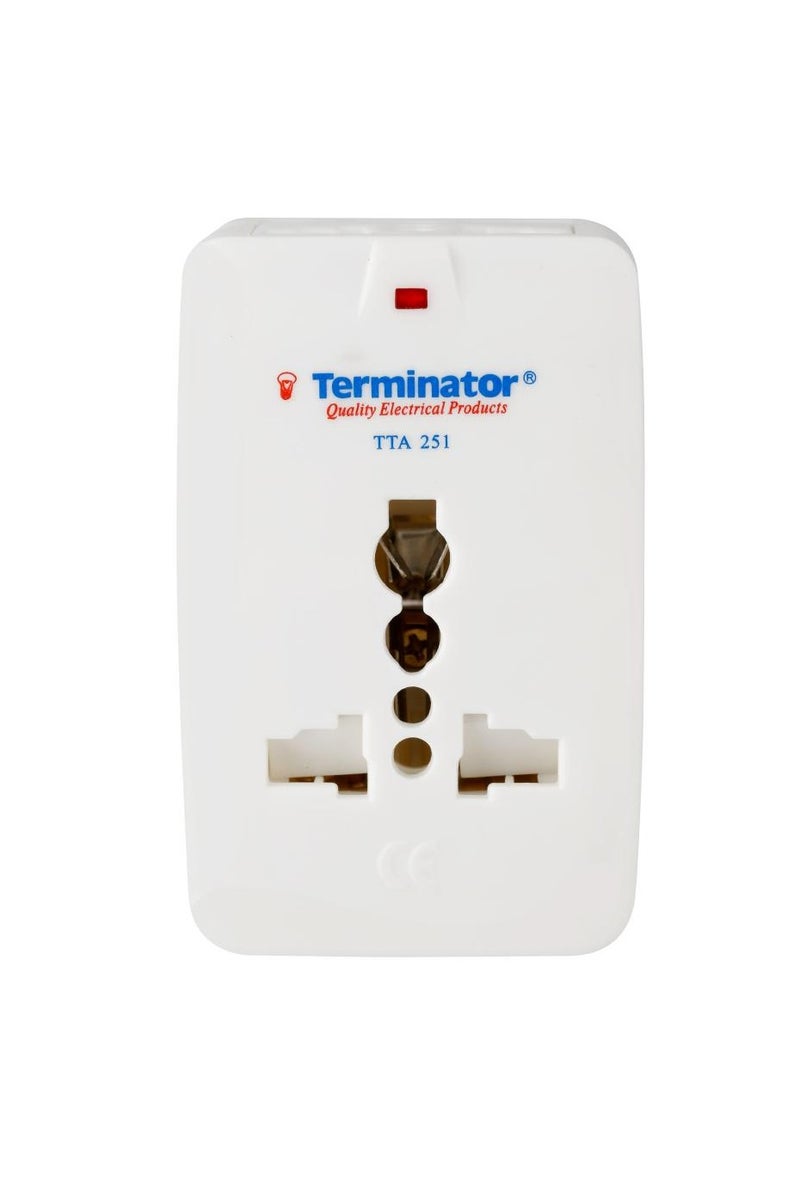 Terminator TTA 251 Universal Travel Adaptor | Multi-Country Plug Converter | Compact 250V Adapter for Worldwide Use - Image 1