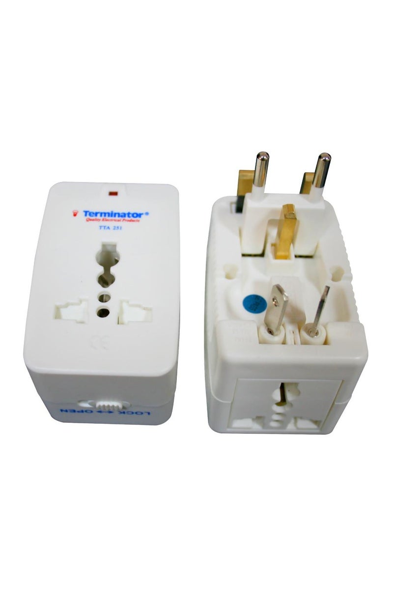 Terminator TTA 251 Universal Travel Adaptor | Multi-Country Plug Converter | Compact 250V Adapter for Worldwide Use - Image 2
