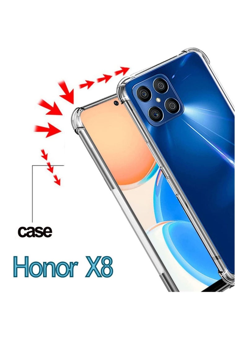 Case Compatible with Honor X8 Case,Shockproof Thin Silicone Case,Yellowing-Resistant Slim Transparent TPU Phone Case,Cover for Honor X8 - Image 3