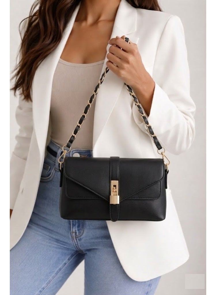 لايف ستيلاش  حقيبة كروس جلد انيقة - اسود ZC-17 - Image 4