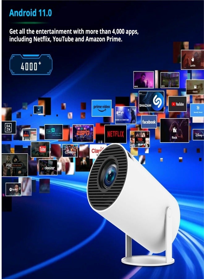 Portable Mini Projector 5G WiFi 6 Bluetooth 5.0 Android 11, 4K 720P FHD Projector Support 160 Lumens, 180 Degree Horizontal Rotation Keystone Correction, Automatic LED Projector for Mobile Phones,  - Image 4